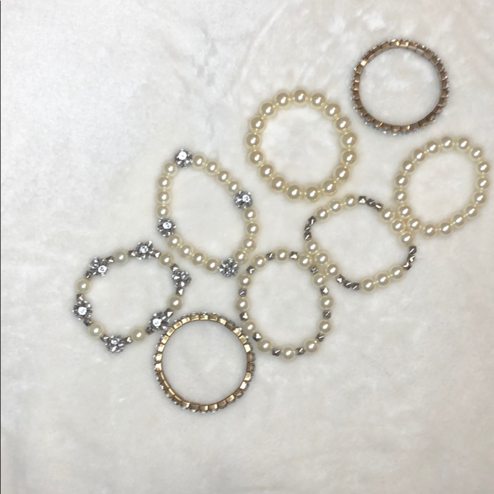 Pearl crystal daimond bracelet with mixing jewelry